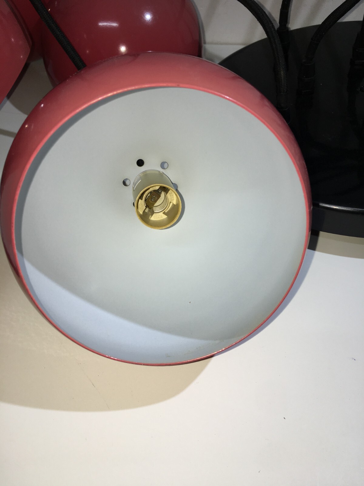 Lampadario Design A Sospensione Space Age Con Otto Globi Rossi