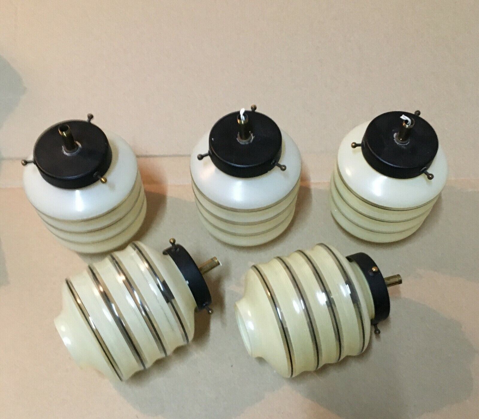 Set Di Cinque Coppe Per Lampadario A Sospensione In Vetro Di Murano