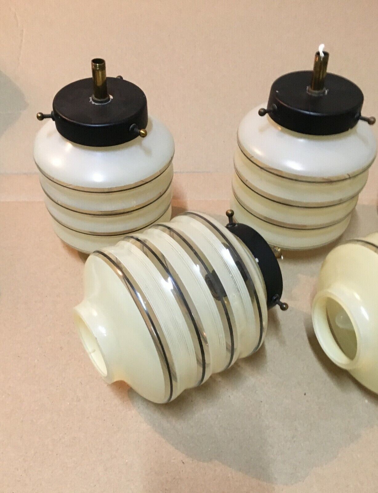 Set Di Cinque Coppe Per Lampadario A Sospensione In Vetro Di Murano