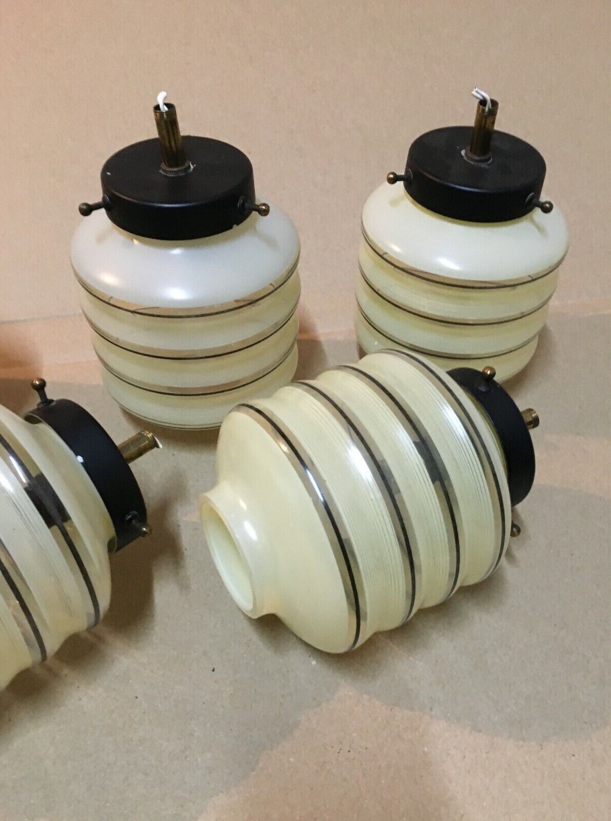 Set Di Cinque Coppe Per Lampadario A Sospensione In Vetro Di Murano
