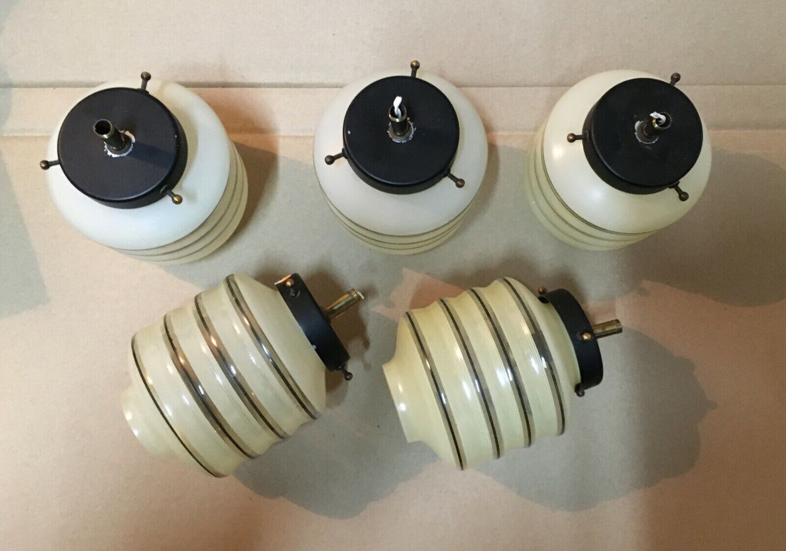 Set Di Cinque Coppe Per Lampadario A Sospensione In Vetro Di Murano