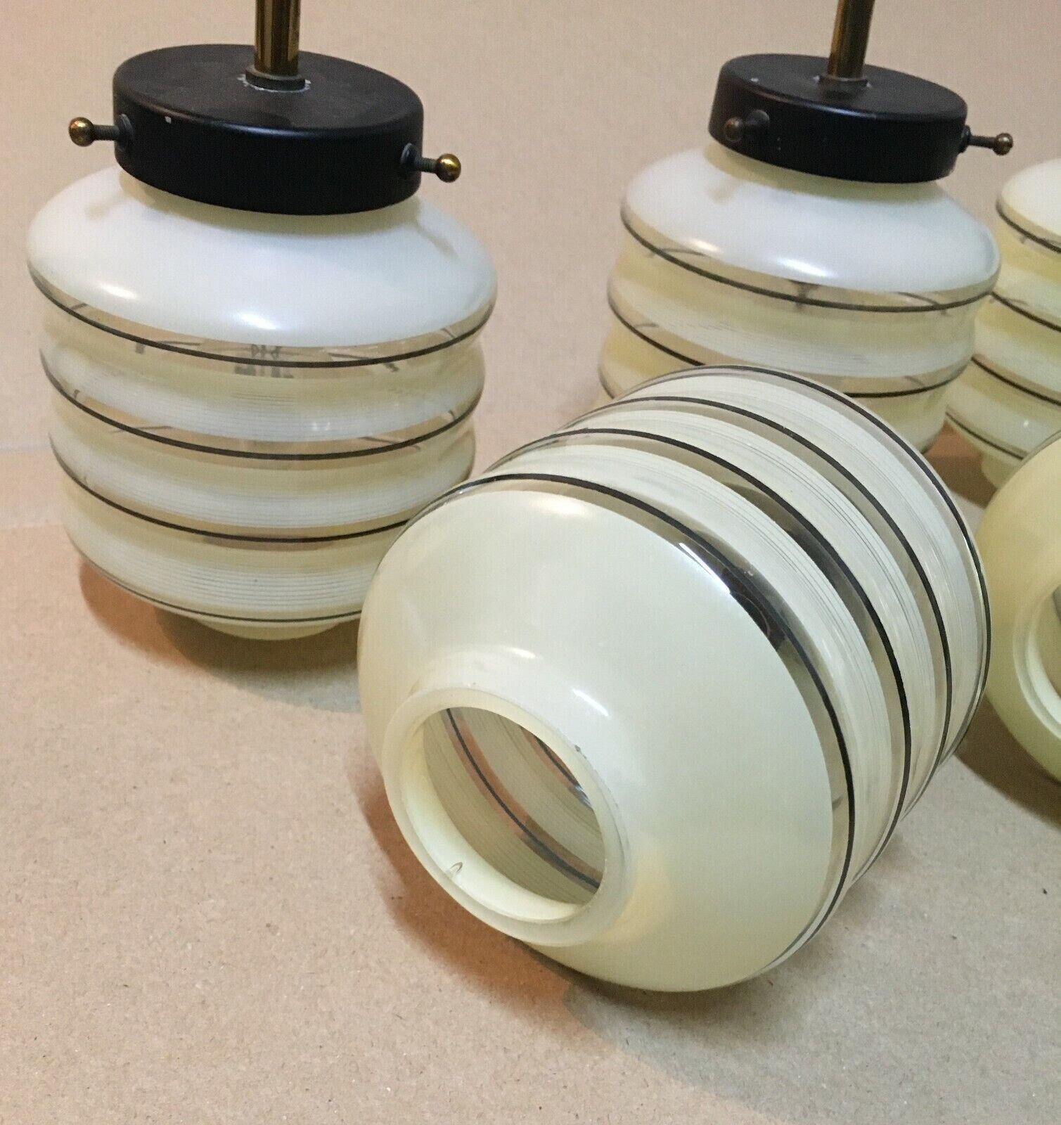 Set Di Cinque Coppe Per Lampadario A Sospensione In Vetro Di Murano