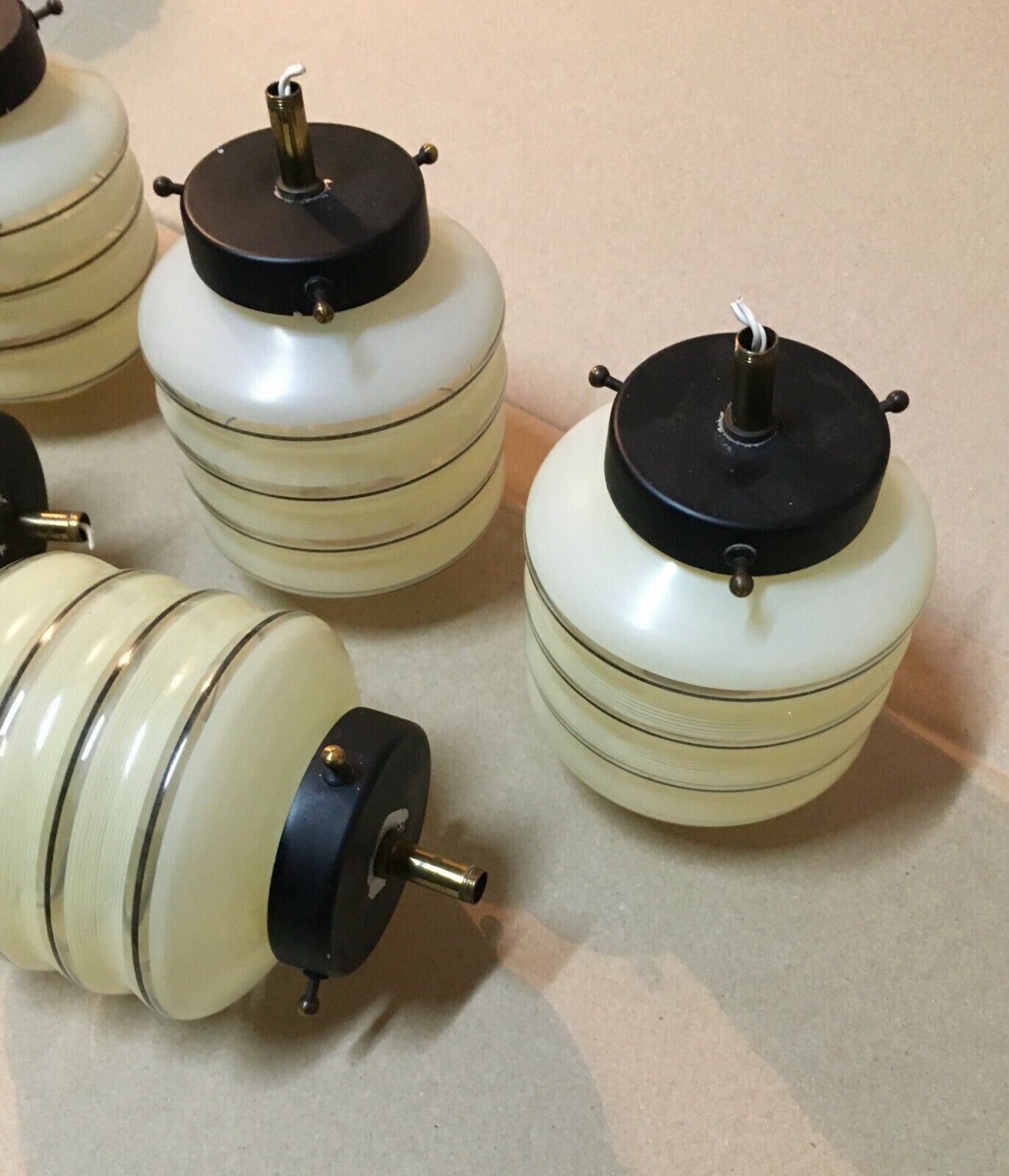 Set Di Cinque Coppe Per Lampadario A Sospensione In Vetro Di Murano