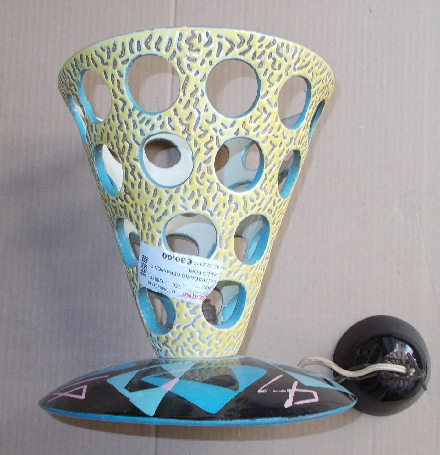 Lampadario Artistico In Ceramica Da Collezione
