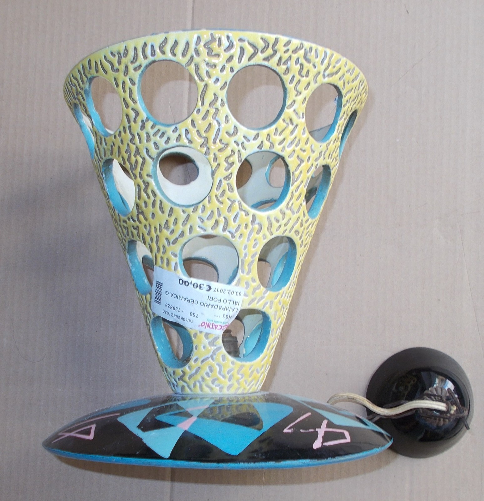 Lampadario Artistico In Ceramica Da Collezione