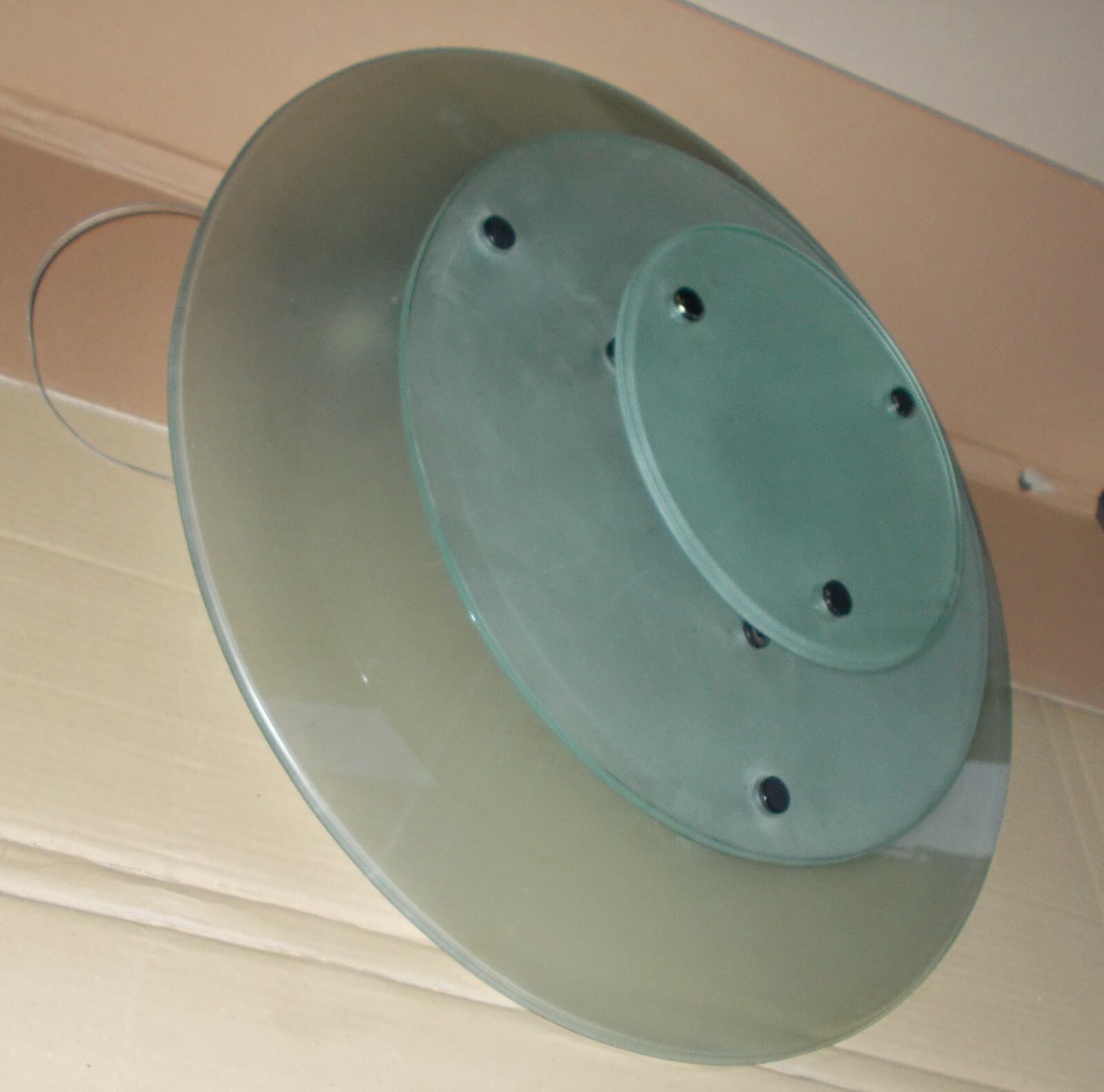 Lampada A Sospensione In Vetro Con Tre Dischi (modernariato)