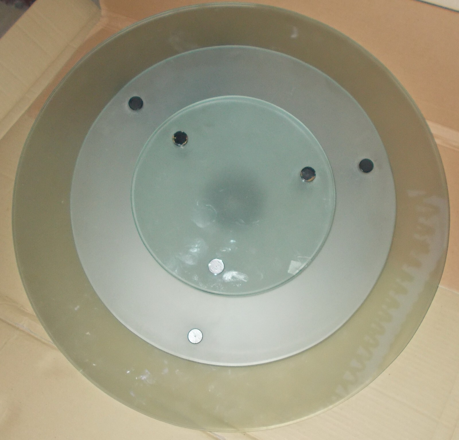Lampada A Sospensione In Vetro Con Tre Dischi (modernariato)