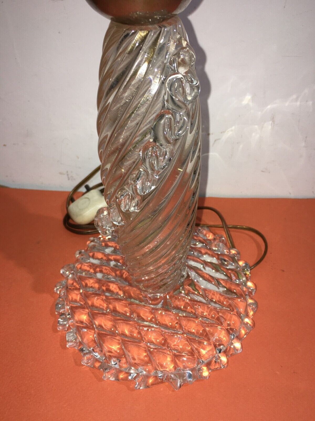 Lampada Decorativa In Vetro A Forma Di Candeliere, Murano