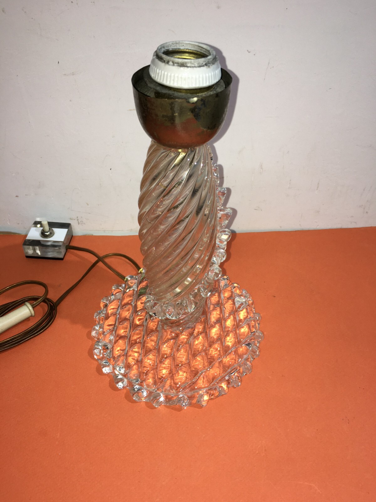 Lampada Decorativa In Vetro A Forma Di Candeliere, Murano
