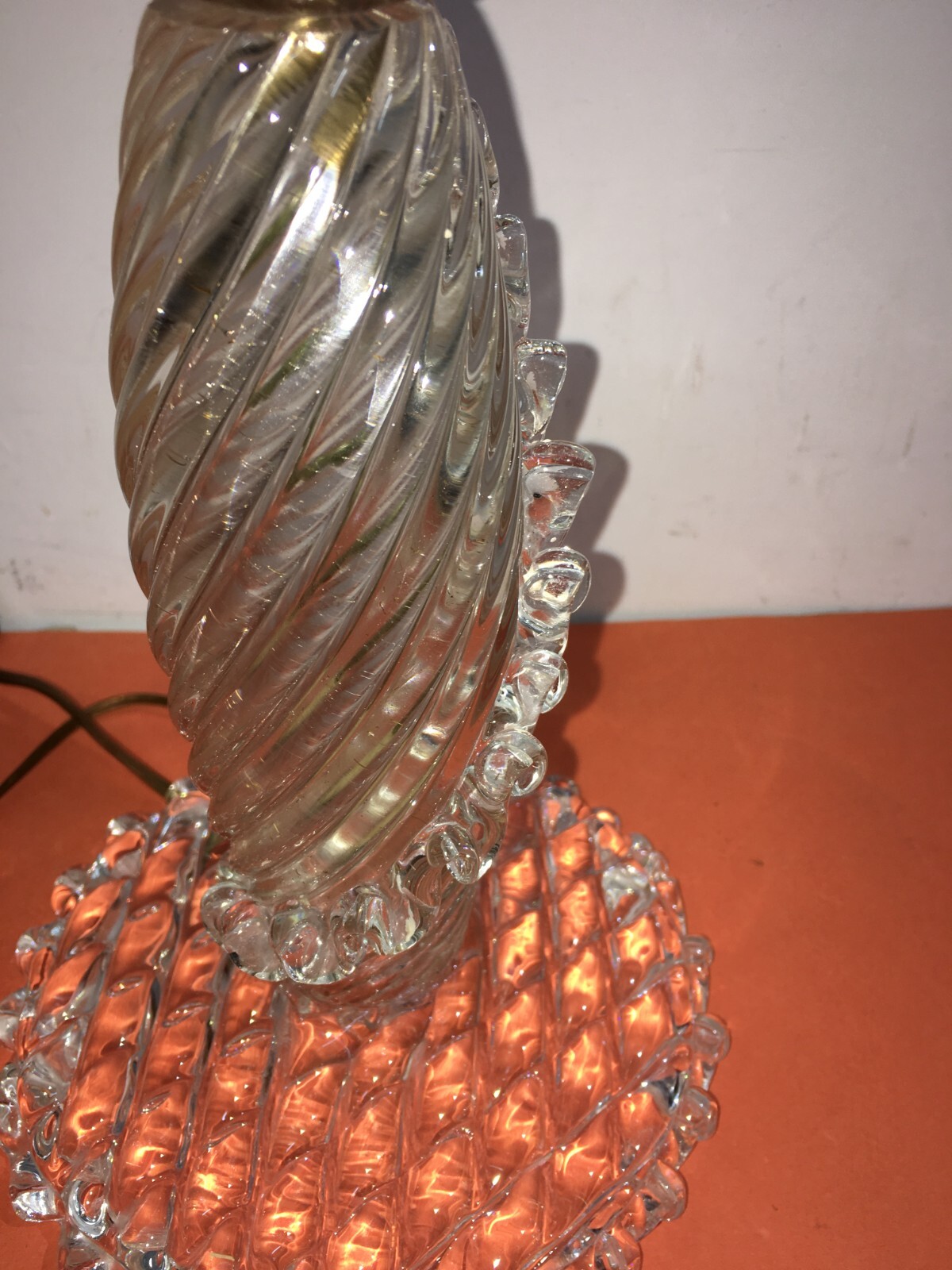 Lampada Decorativa In Vetro A Forma Di Candeliere, Murano