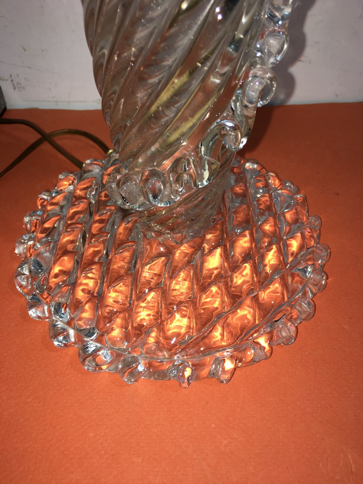Lampada Decorativa In Vetro A Forma Di Candeliere, Murano
