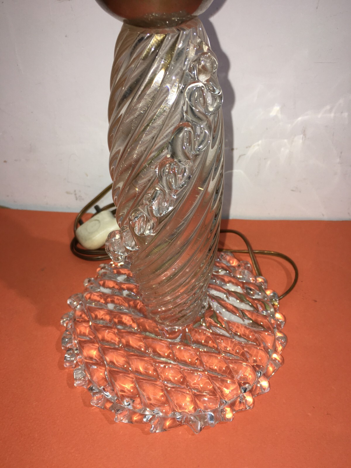Lampada Decorativa In Vetro A Forma Di Candeliere, Murano