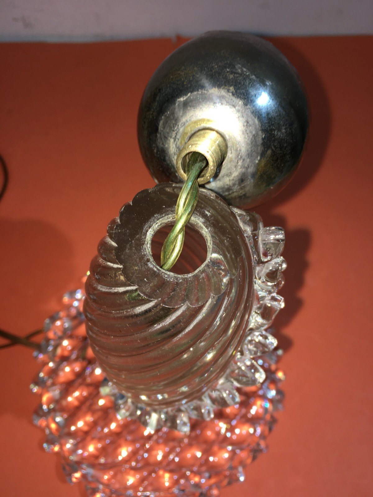 Lampada Decorativa In Vetro A Forma Di Candeliere, Murano