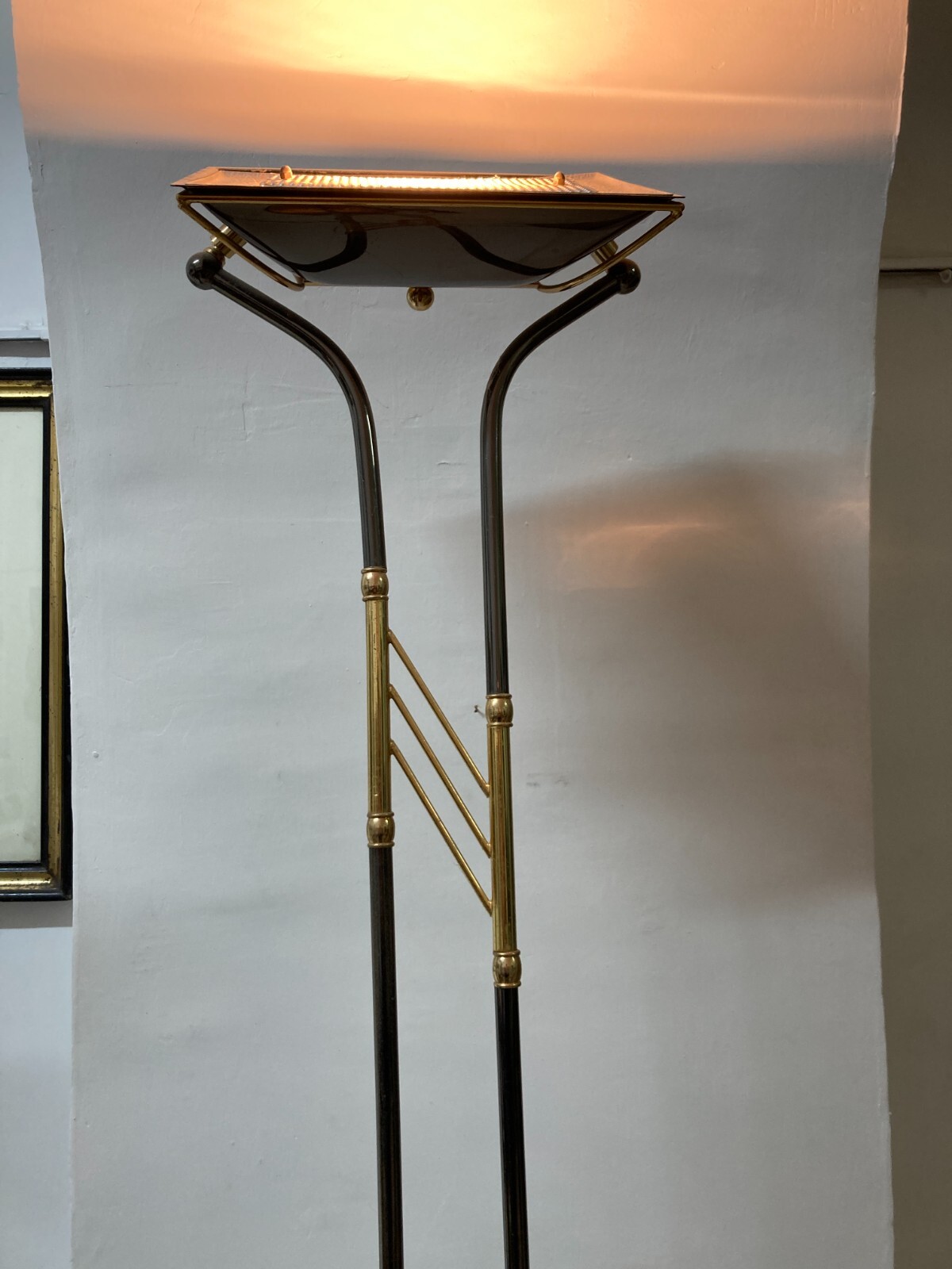 Lampada Piantana Di Design Modernariato Con Dorature, Vintage