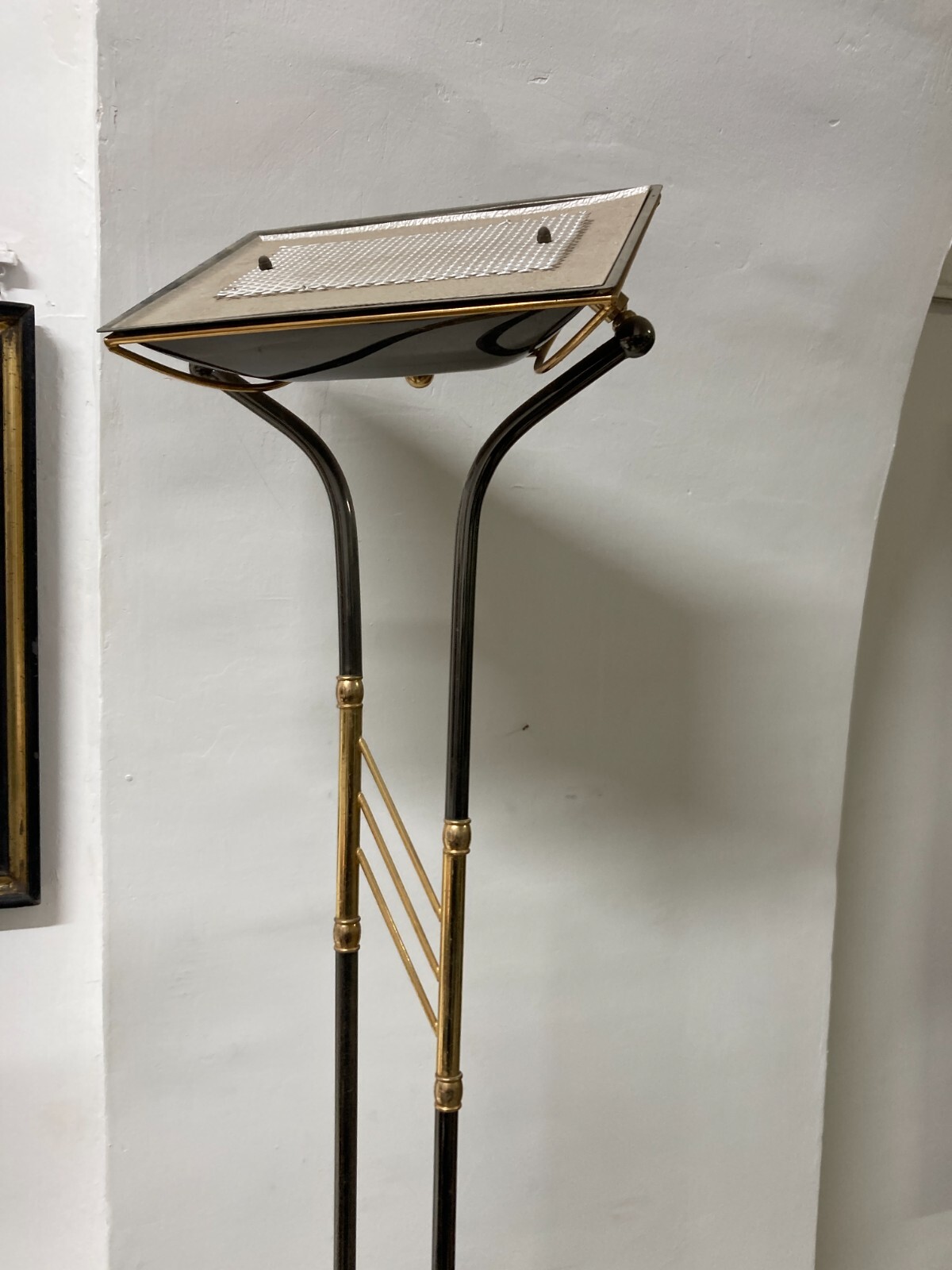 Lampada Piantana Di Design Modernariato Con Dorature, Vintage