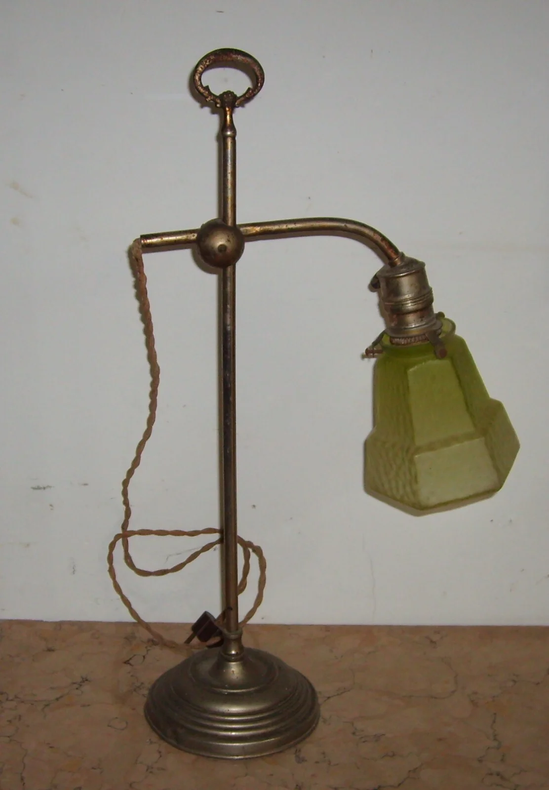 Antique Liberty-Style Table Lamp in Nickel-Plated Brass