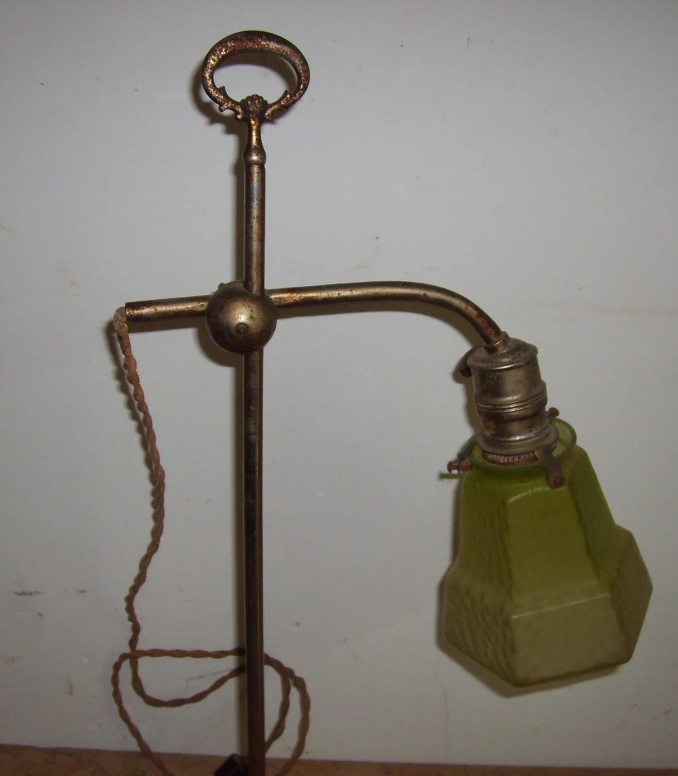 Antique Liberty-Style Table Lamp in Nickel-Plated Brass