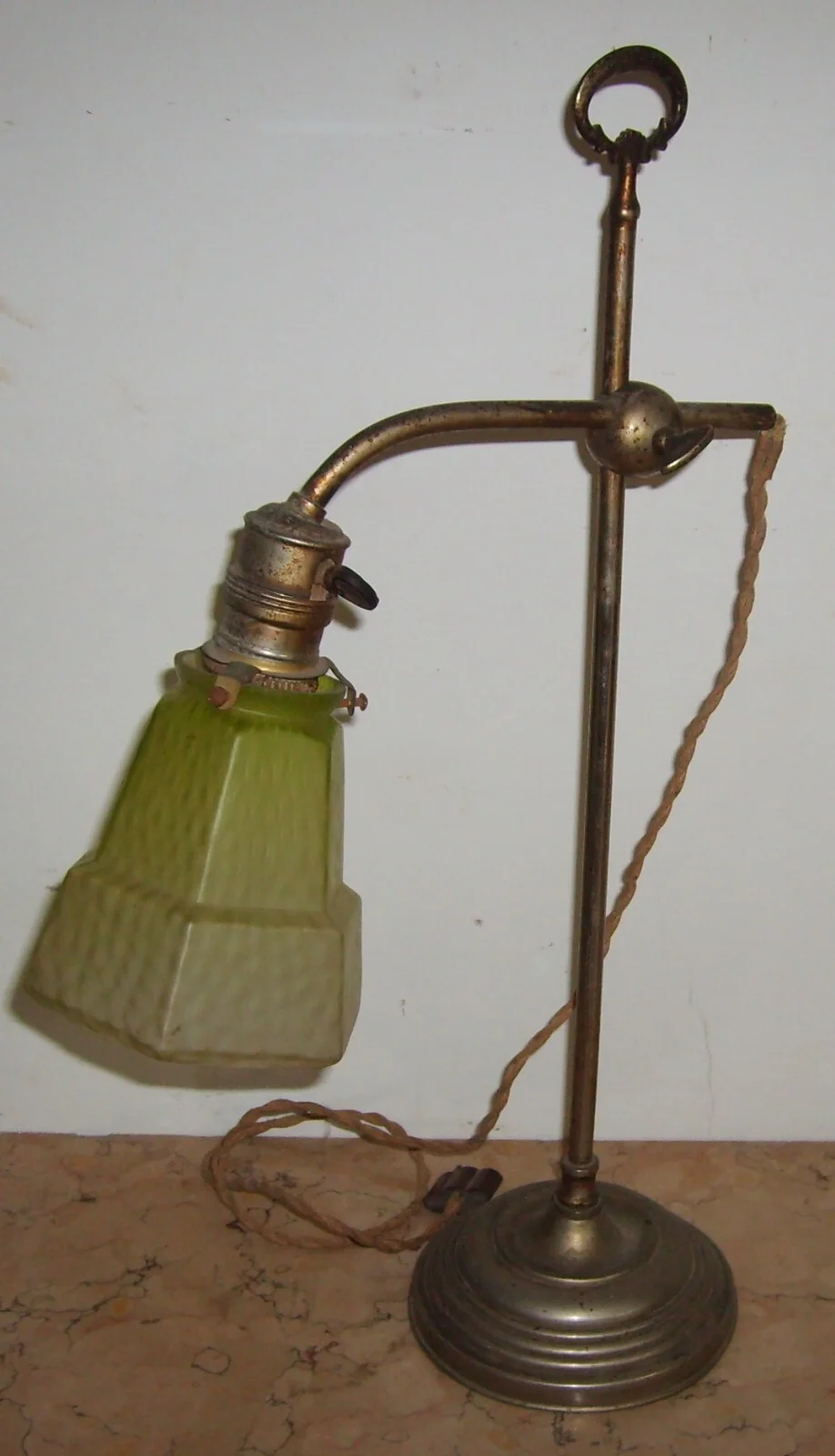 Antique Liberty-Style Table Lamp in Nickel-Plated Brass