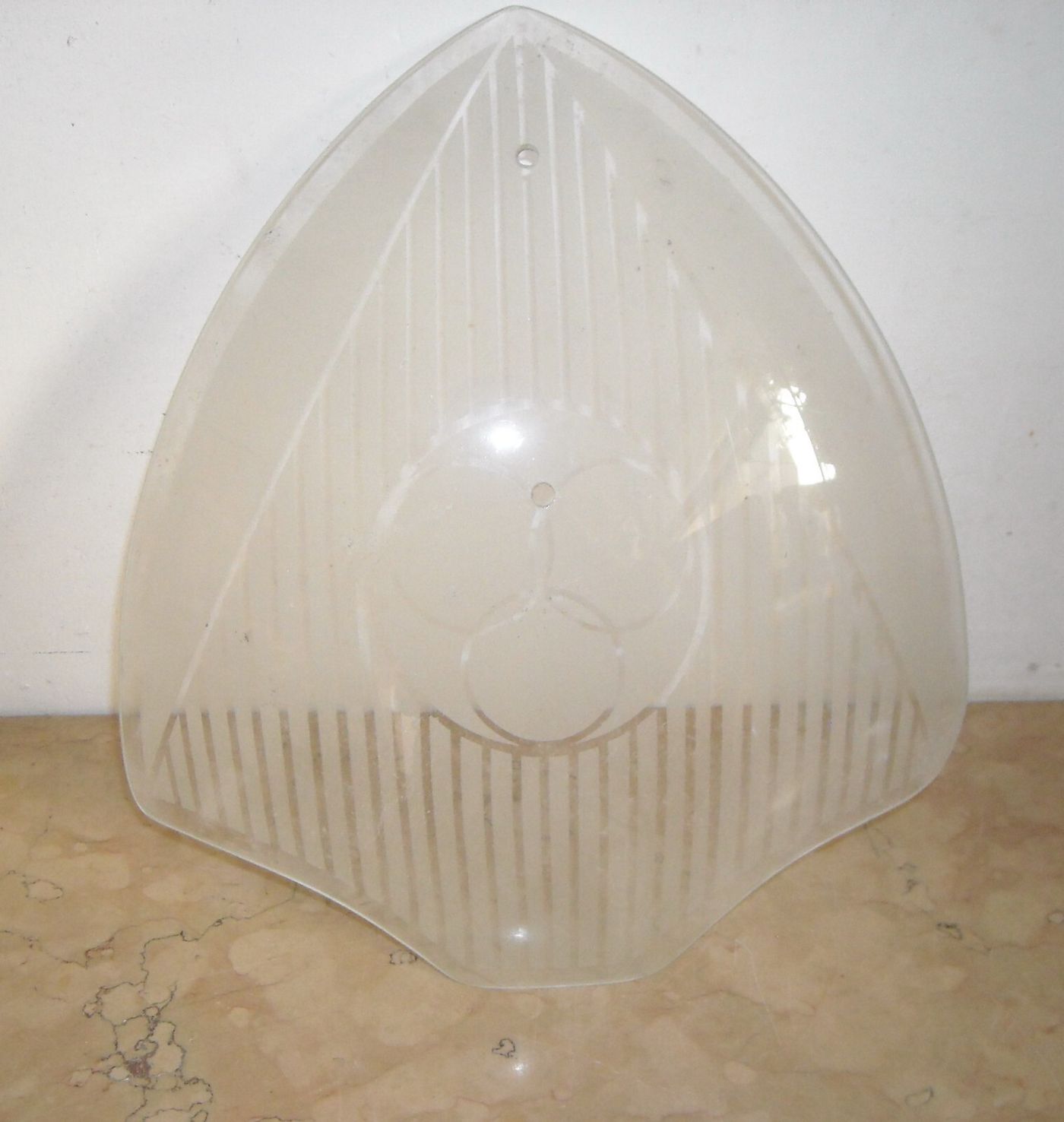 Vetro Decorativo Per Lampada: Coppa Paralume d'Epoca Con Decori Geometrici