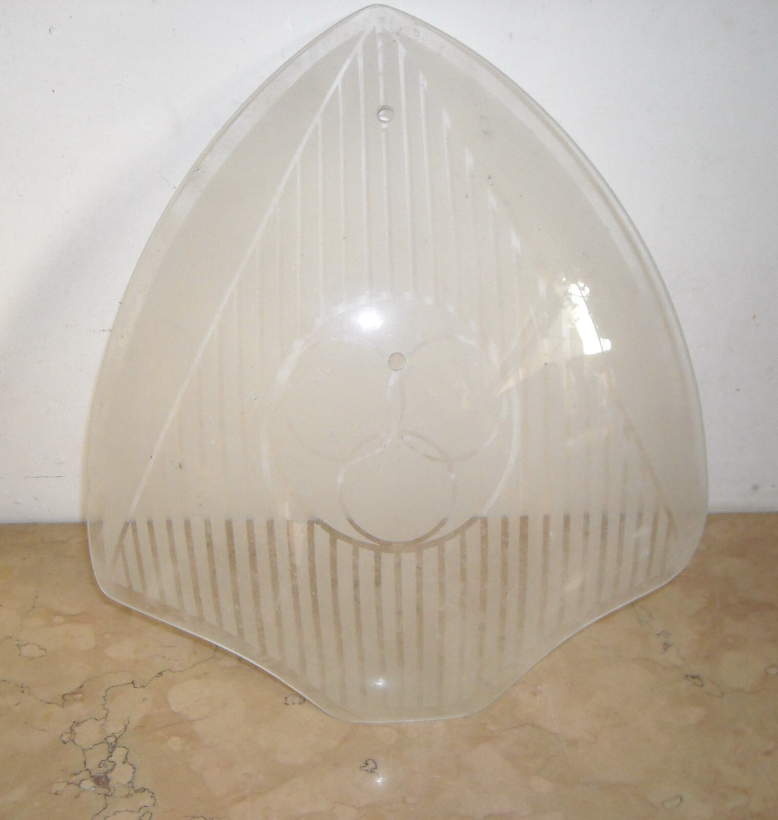 Vetro Decorativo Per Lampada: Coppa Paralume d'Epoca Con Decori Geometrici