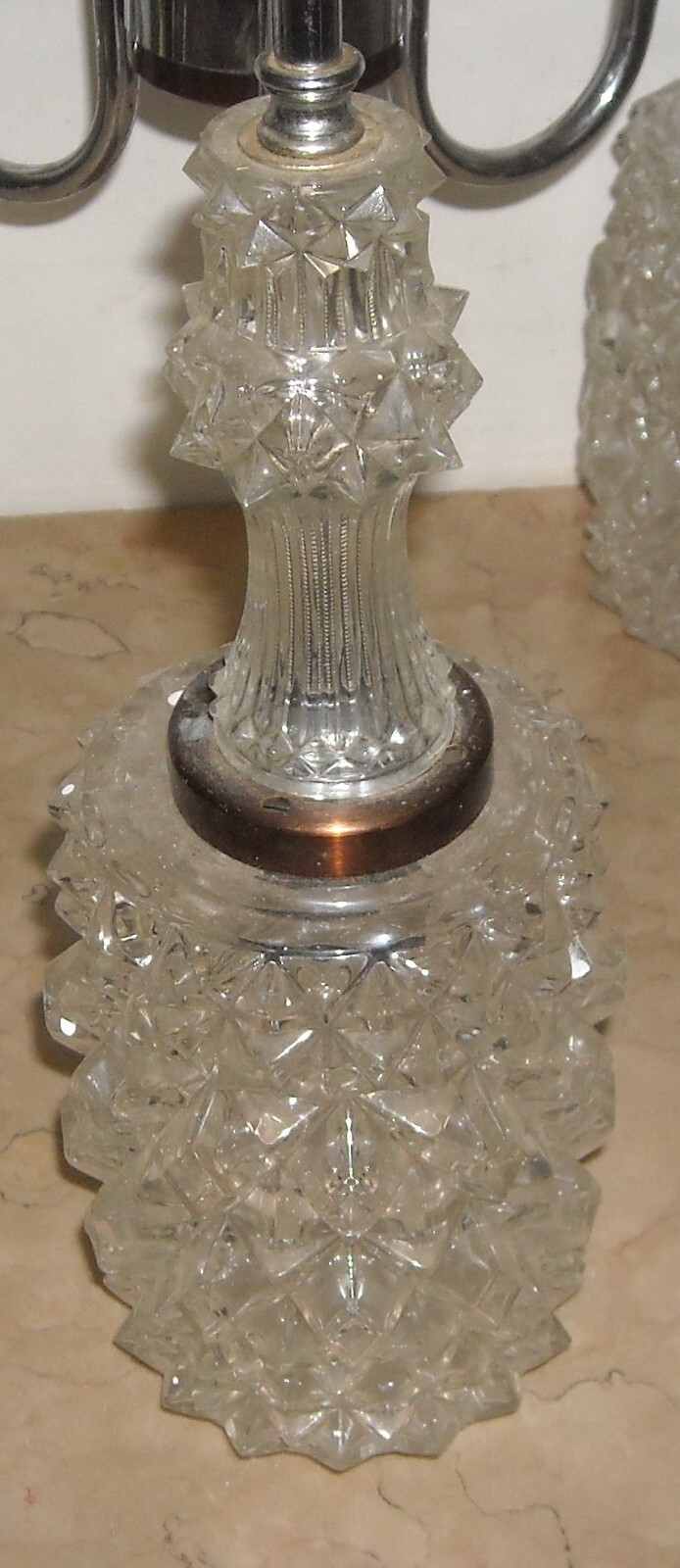 Lampadario d'Epoca In Vetro A Punta Di Diamante, Circa 1960