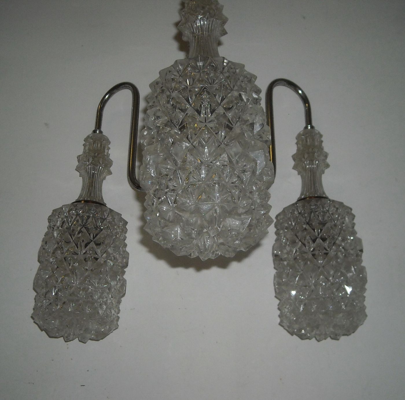 Lampadario d'Epoca In Vetro A Punta Di Diamante, Circa 1960