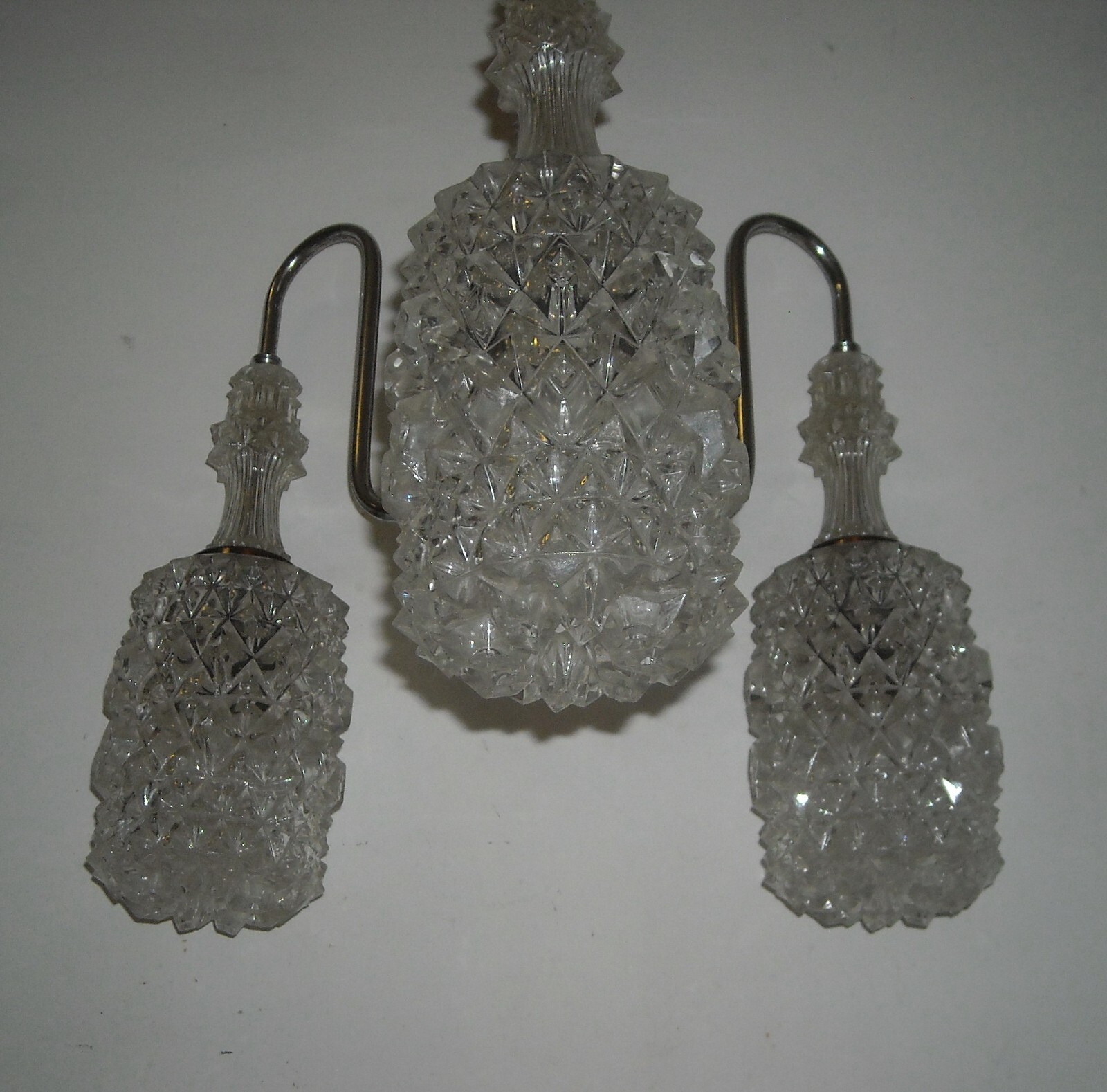 Lampadario d'Epoca In Vetro A Punta Di Diamante, Circa 1960