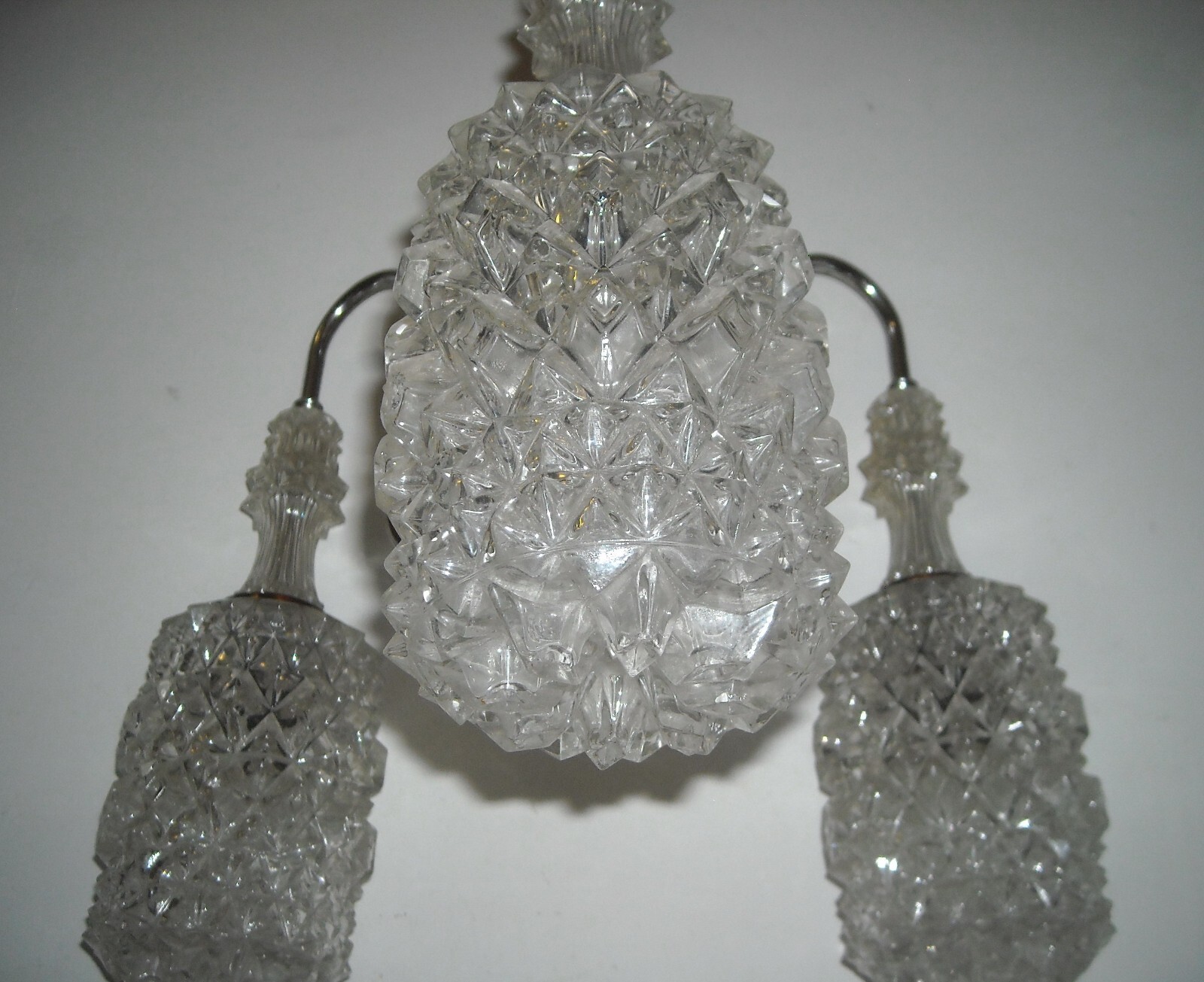 Lampadario d'Epoca In Vetro A Punta Di Diamante, Circa 1960
