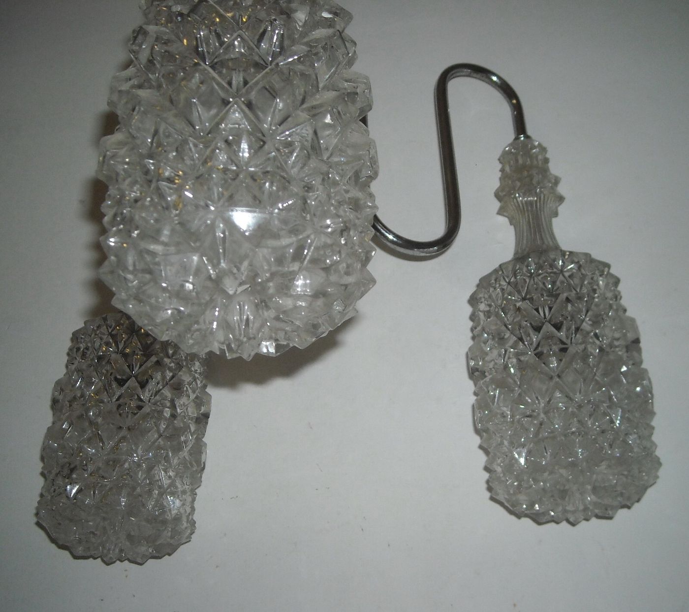 Lampadario d'Epoca In Vetro A Punta Di Diamante, Circa 1960