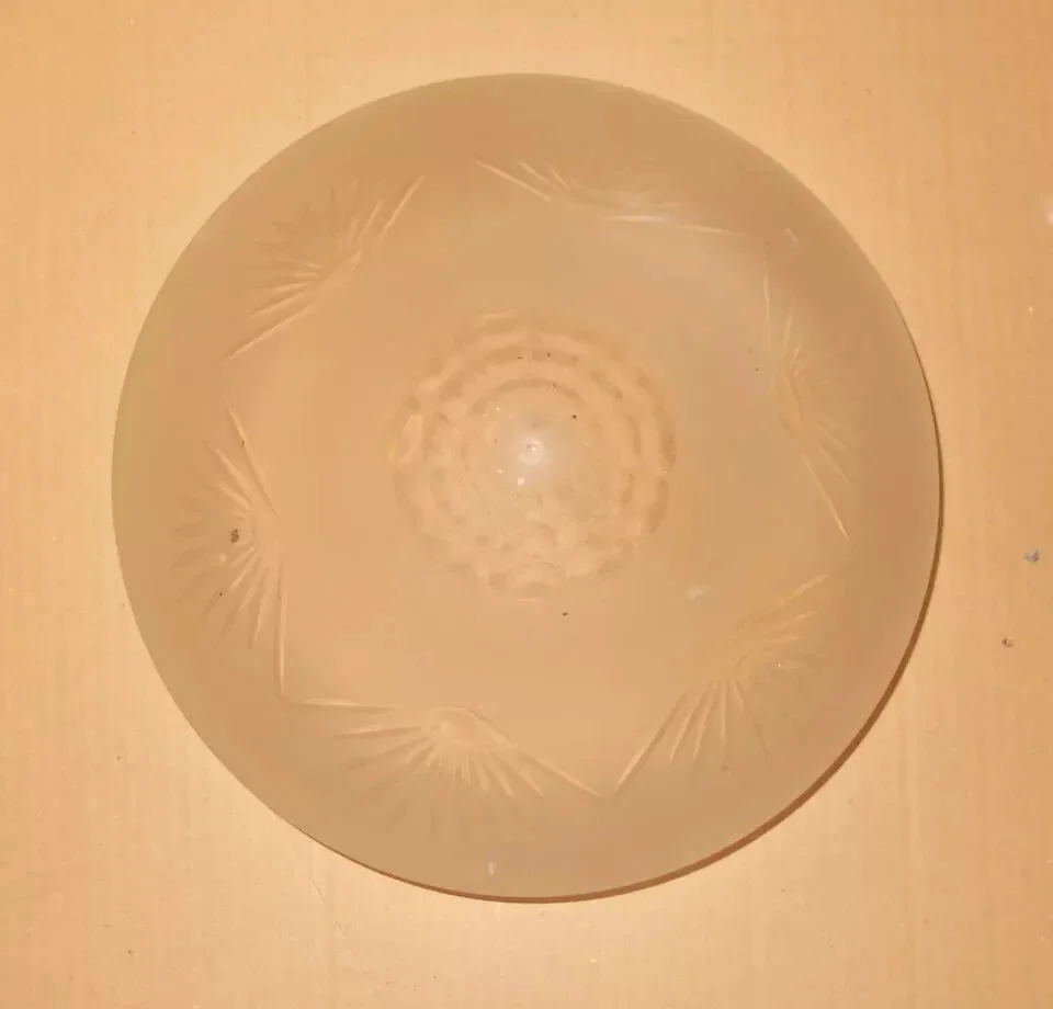 Engraved Glass Shade for a Vintage Chandelier