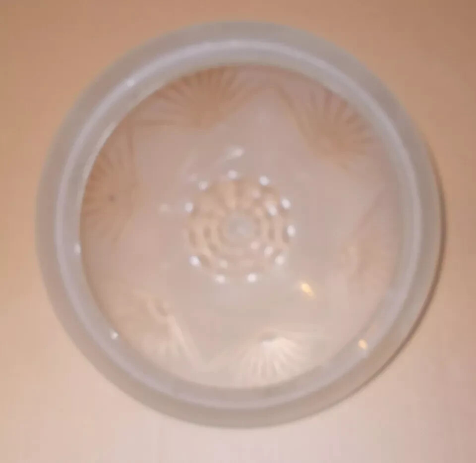 Coppa In Vetro Inciso Per Lampadario d'Epoca