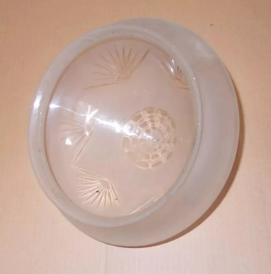 Engraved Glass Shade for a Vintage Chandelier