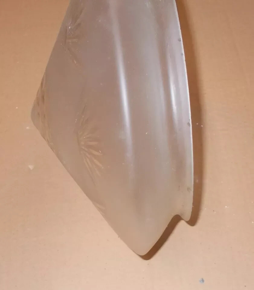Coppa In Vetro Inciso Per Lampadario d'Epoca