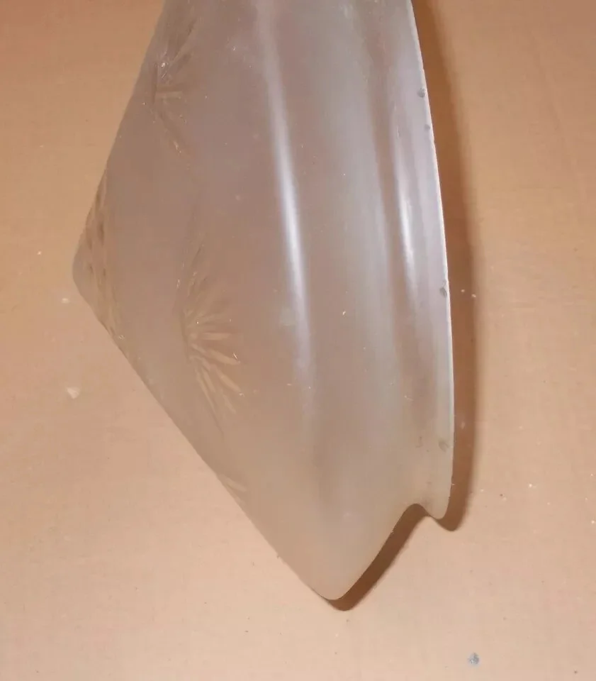 Engraved Glass Shade for a Vintage Chandelier