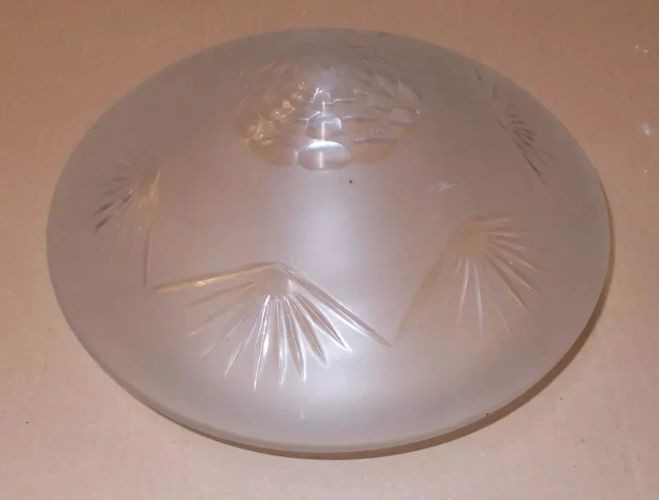 Engraved Glass Shade for a Vintage Chandelier