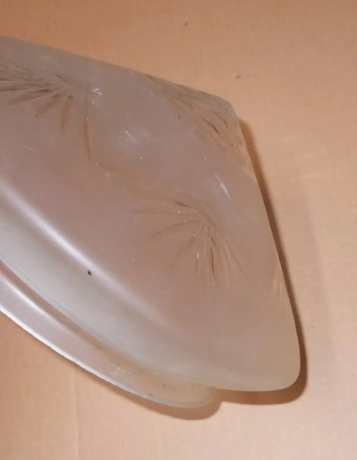 Engraved Glass Shade for a Vintage Chandelier