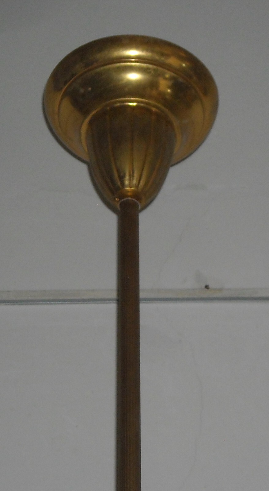 Lampadario d'Epoca In Metallo Dorato Di Design Modernariato