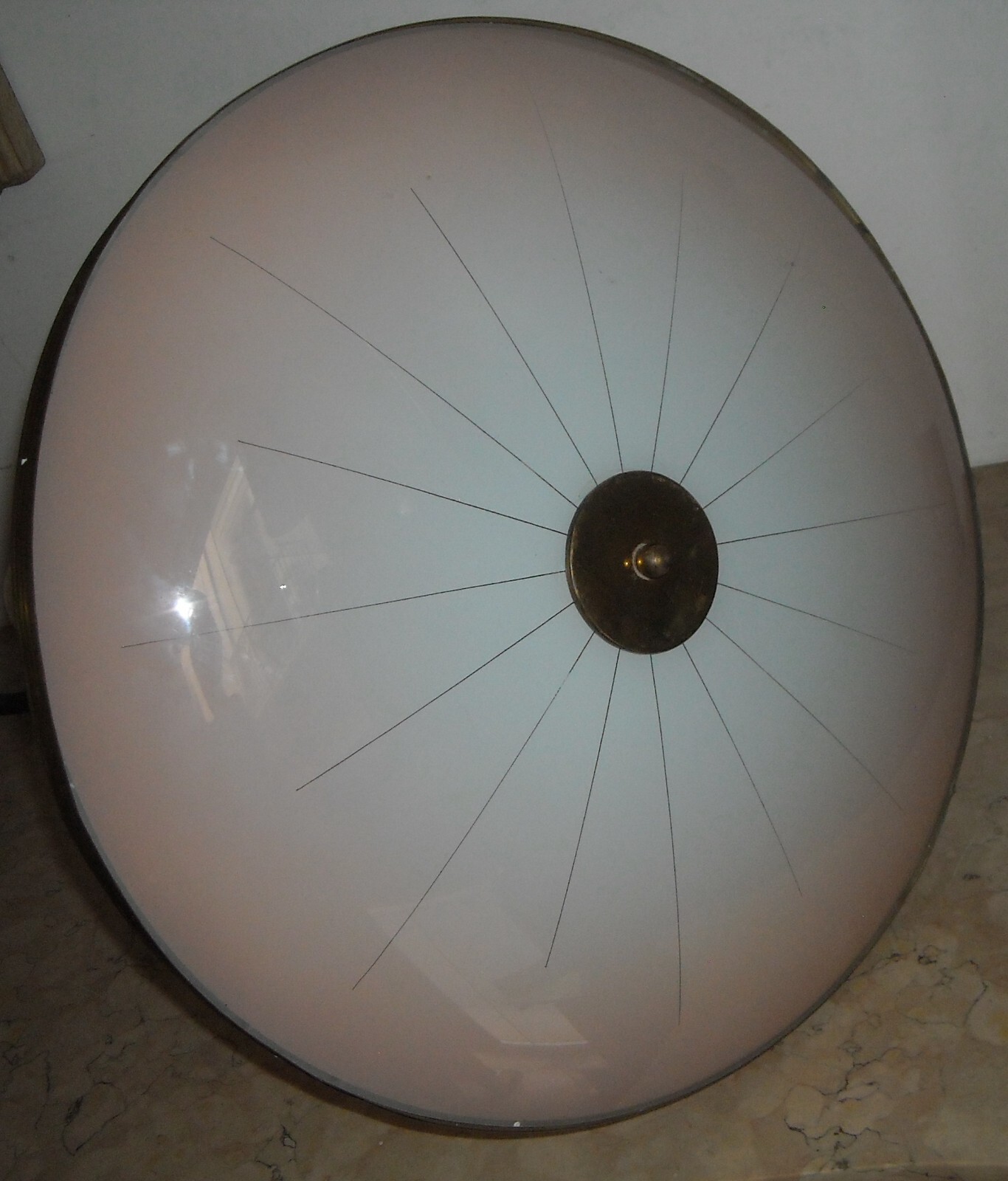 Lampadario d'Epoca In Vetro E Metallo Di Gusto Spaziale, Anni '50 '60