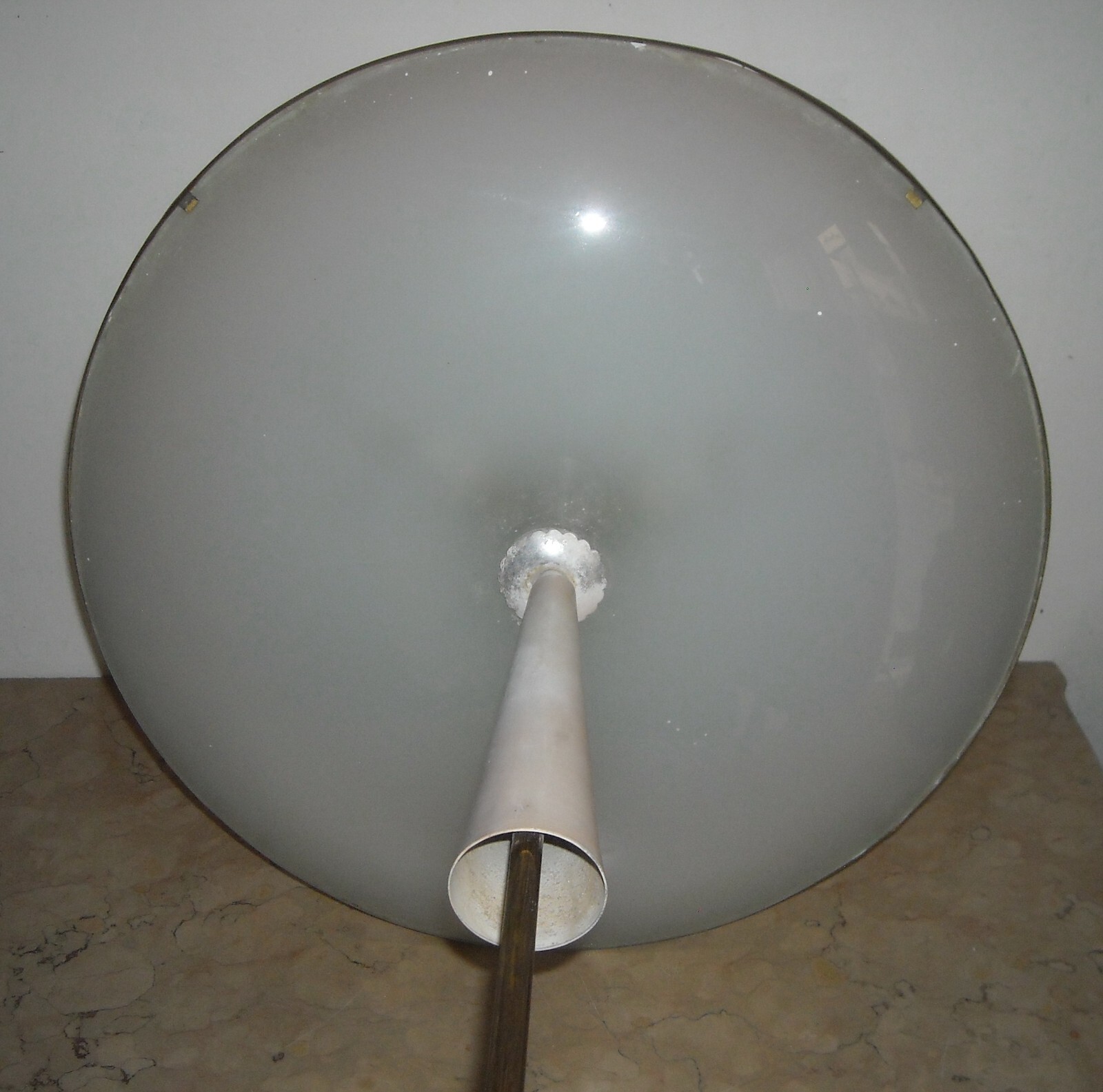 Lampadario d'Epoca In Vetro E Metallo Di Gusto Spaziale, Anni '50 '60