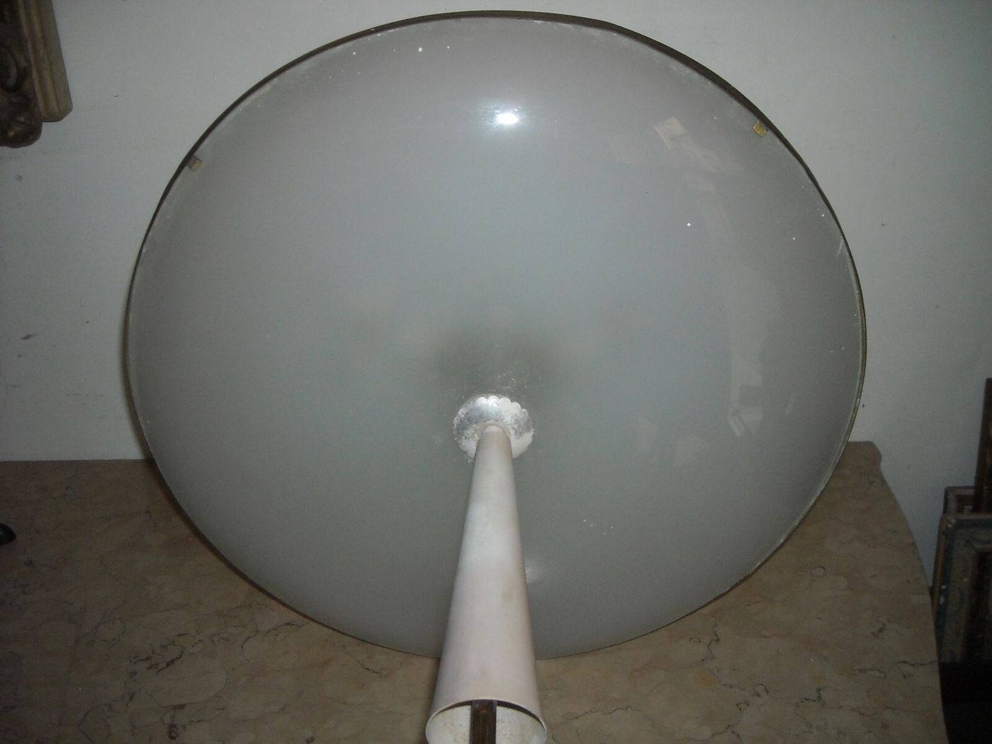 Lampadario d'Epoca In Vetro E Metallo Di Gusto Spaziale, Anni '50 '60