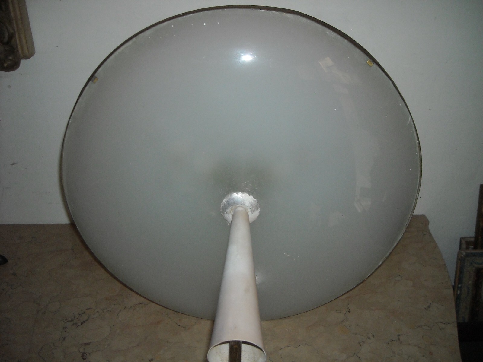 Lampadario d'Epoca In Vetro E Metallo Di Gusto Spaziale, Anni '50 '60