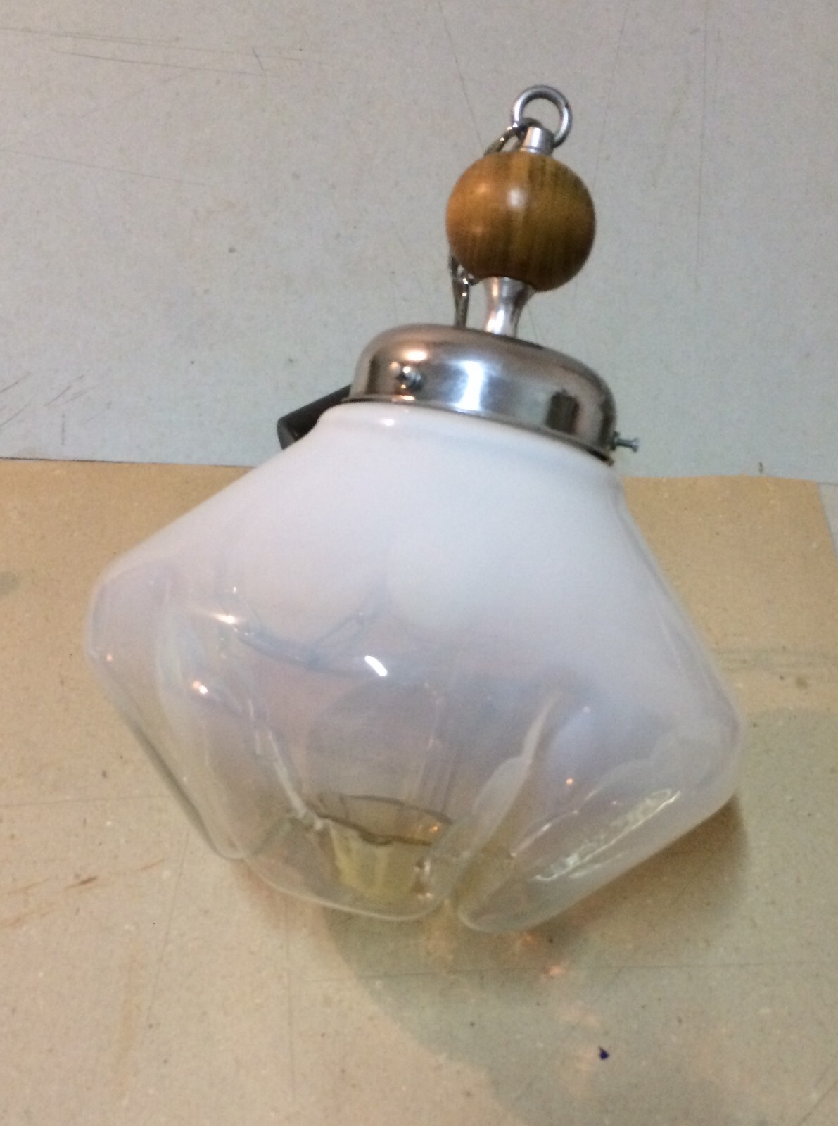 Lampadario A Sospensione In Vetro Introflesso Decorativo, Modernariato E Design