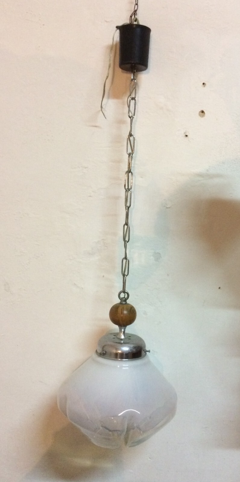 Lampadario A Sospensione In Vetro Introflesso Decorativo, Modernariato E Design