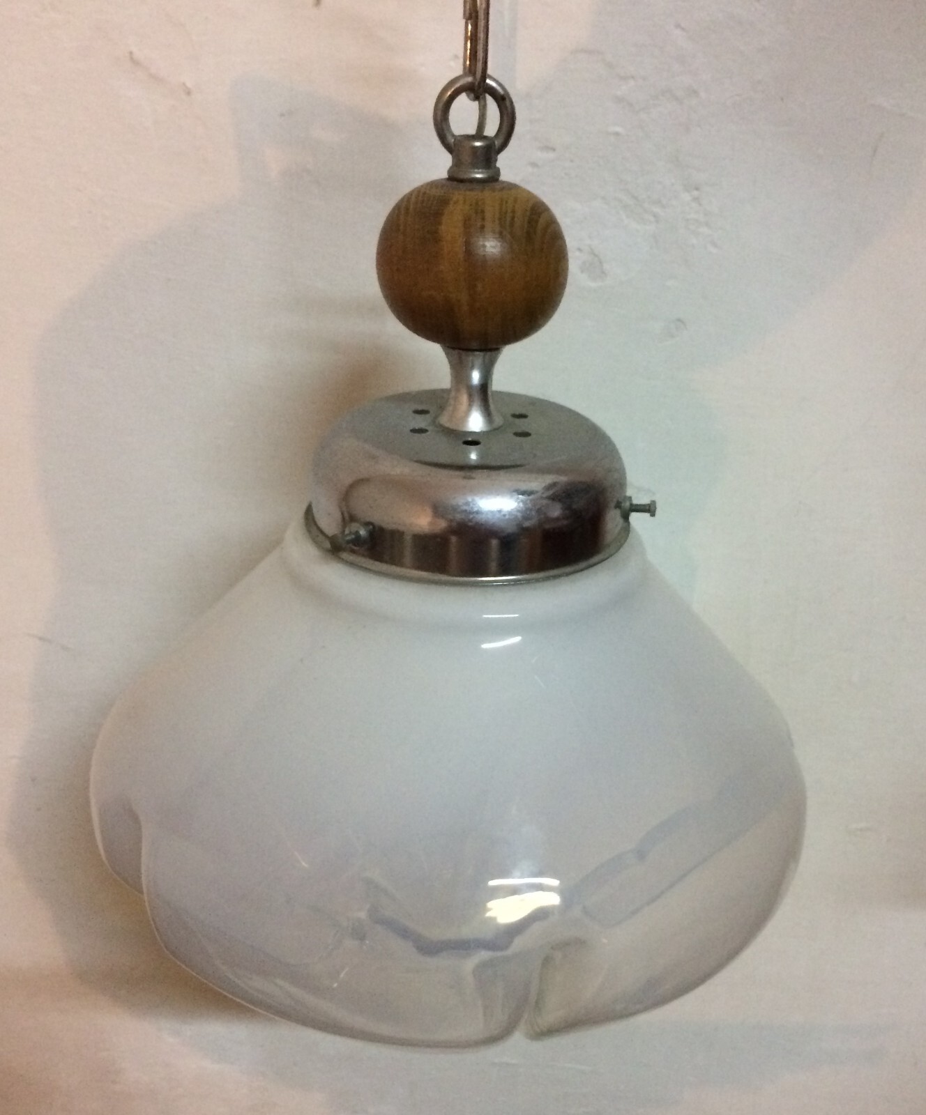 Lampadario A Sospensione In Vetro Introflesso Decorativo, Modernariato E Design