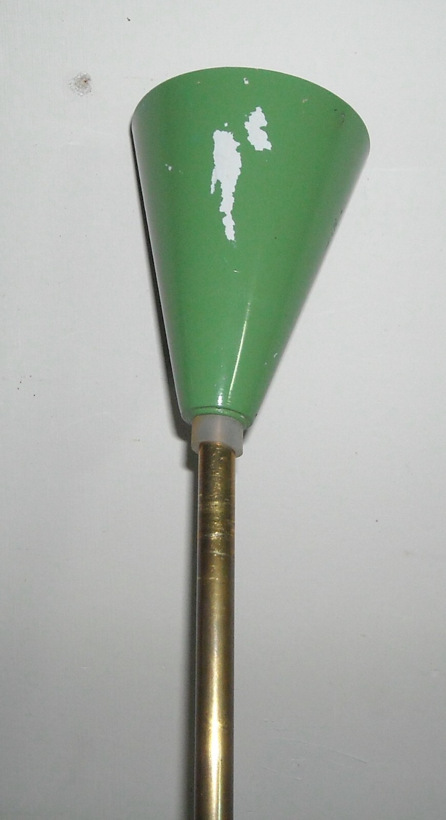 Lampadario d'Epoca In Ottone E Vetro Opalescente, Metà '900