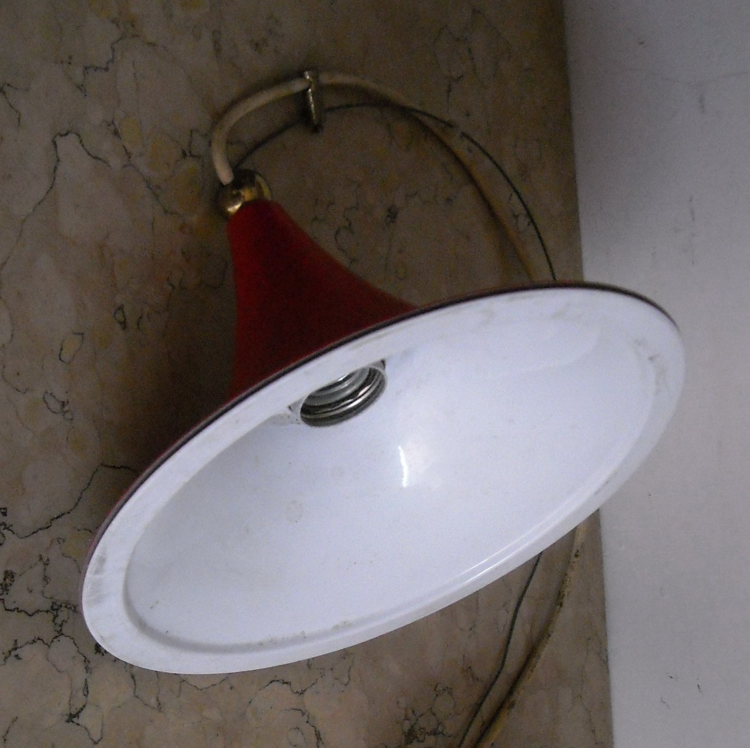 Modernariato: Lampadario Di Design Rosso, Lampada d'Epoca