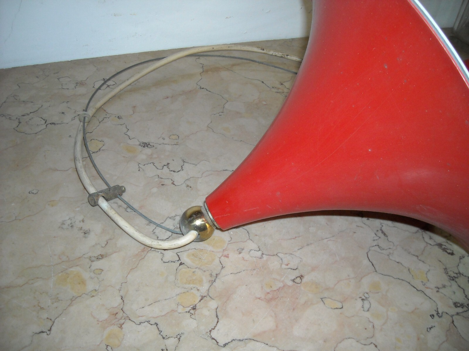Modernariato: Lampadario Di Design Rosso, Lampada d'Epoca