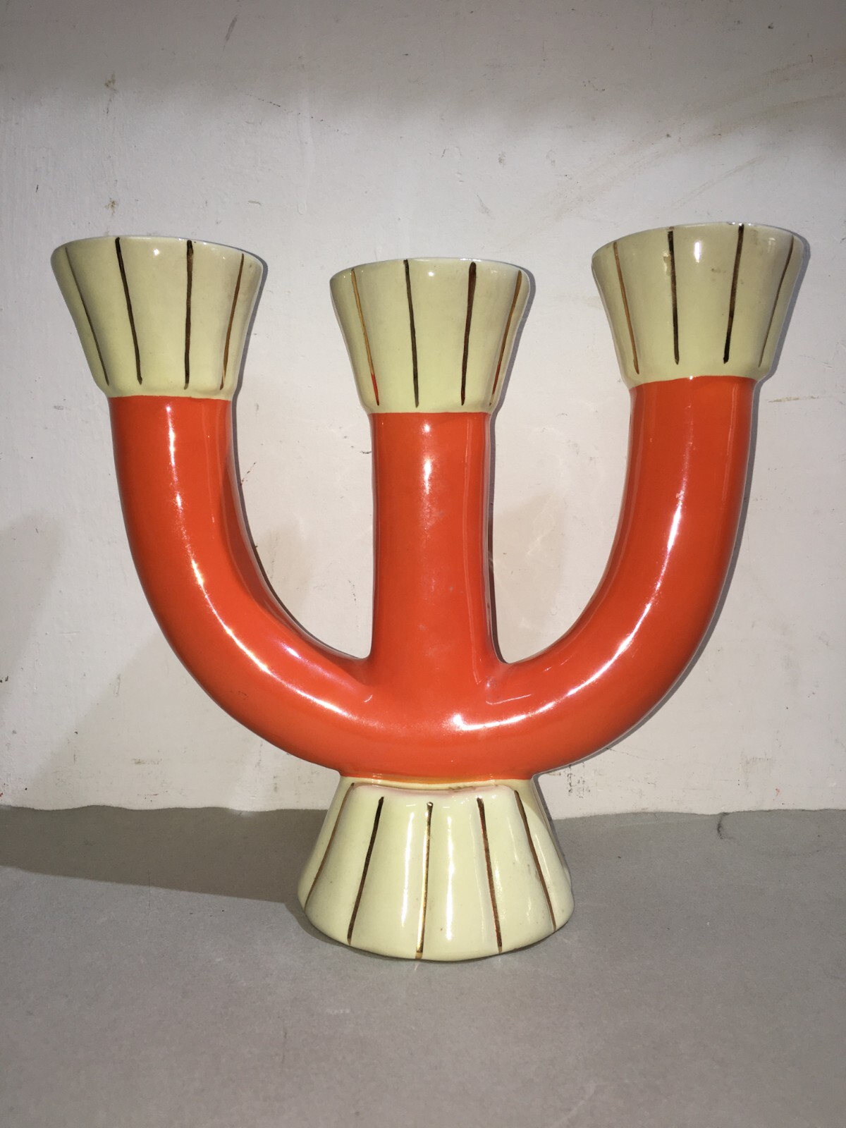 Candelabro In Ceramica Pucci Umbertide, Design Art Déco