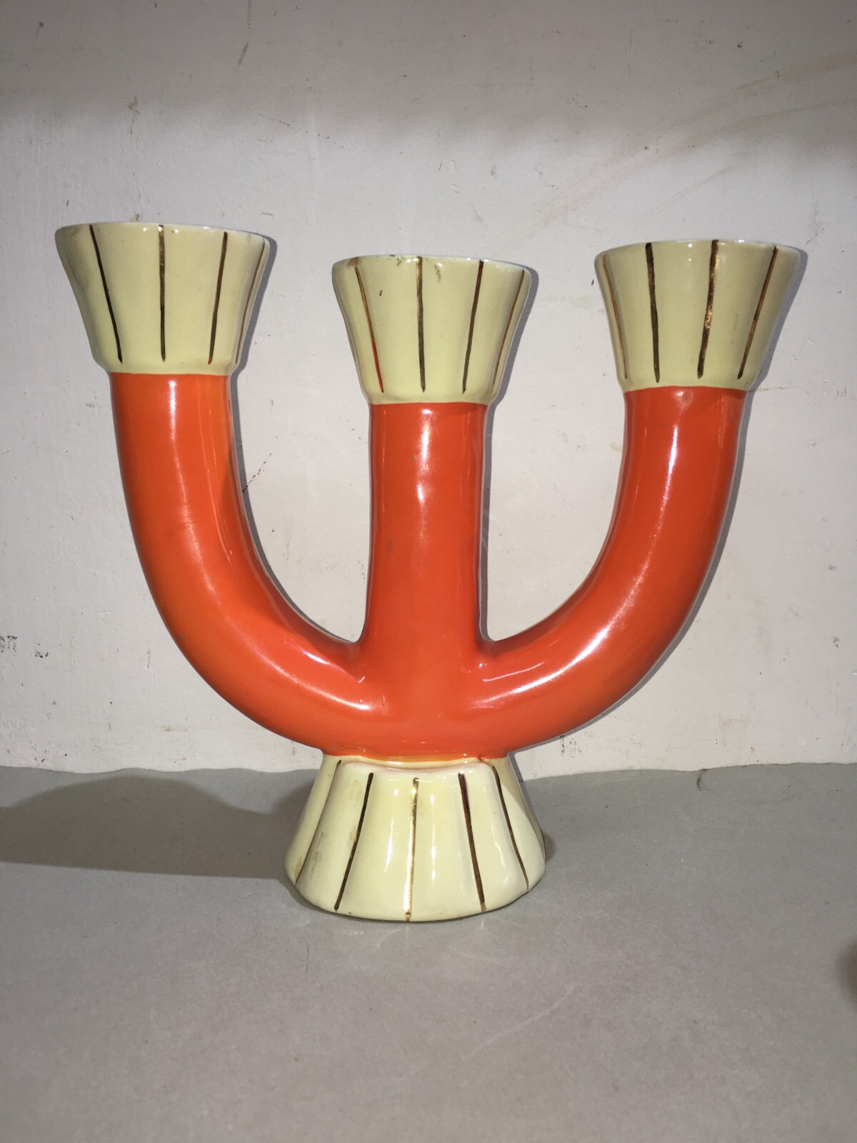 Candelabro In Ceramica Pucci Umbertide, Design Art Déco