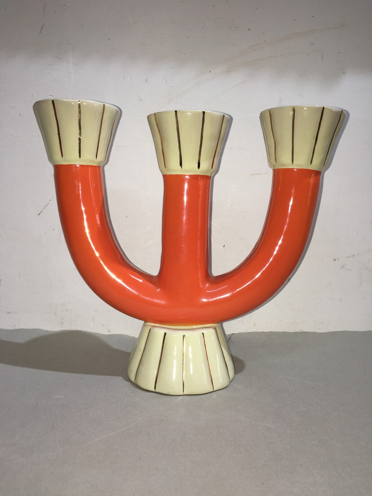 Candelabro In Ceramica Pucci Umbertide, Design Art Déco